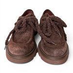Allacciato ingegnere donna in suede moro Lorenzo Mari<BR/> 