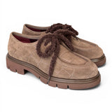 Allacciato ingegnere donna in suede taupe Lorenzo Mari<BR/> 