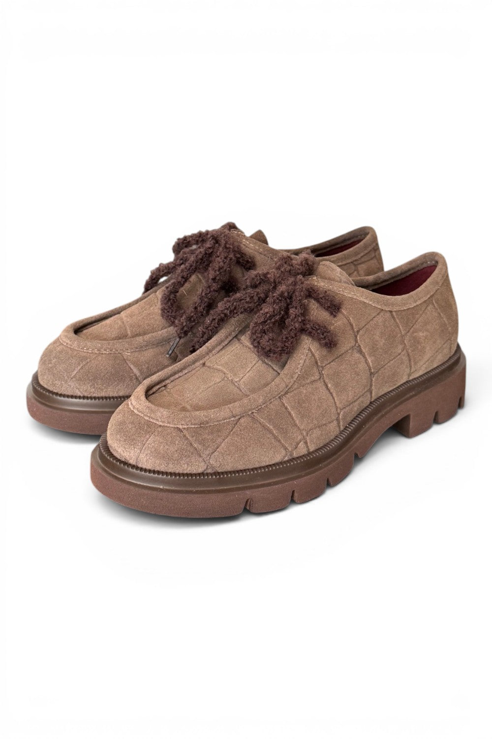 Allacciato ingegnere donna in suede taupe Lorenzo Mari<BR/> 