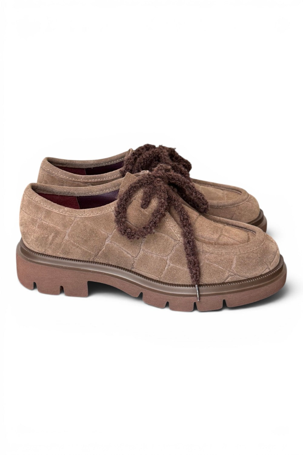 Allacciato ingegnere donna in suede taupe Lorenzo Mari<BR/> 