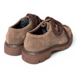 Allacciato ingegnere donna in suede taupe Lorenzo Mari<BR/> 