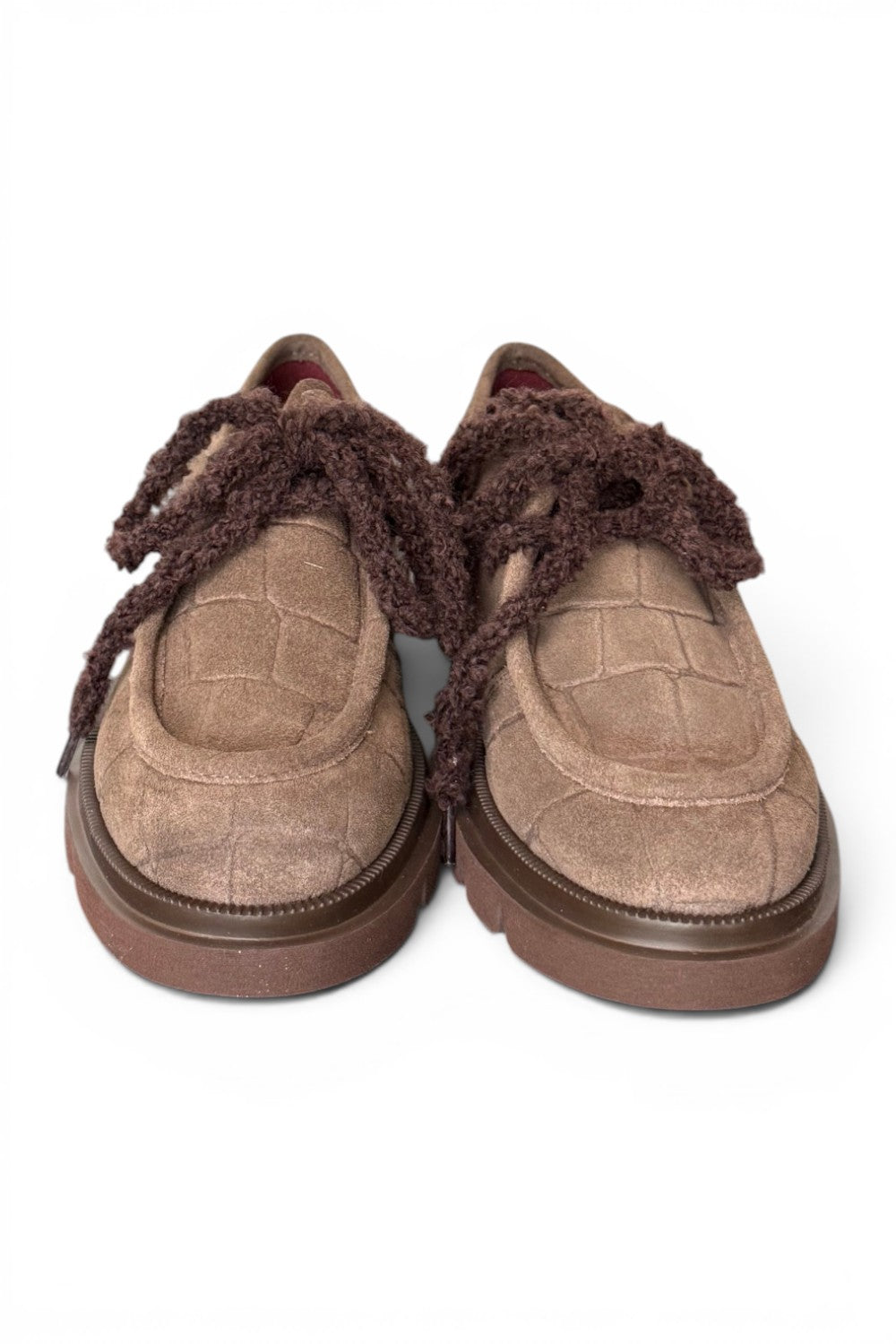 Allacciato ingegnere donna in suede taupe Lorenzo Mari<BR/> 