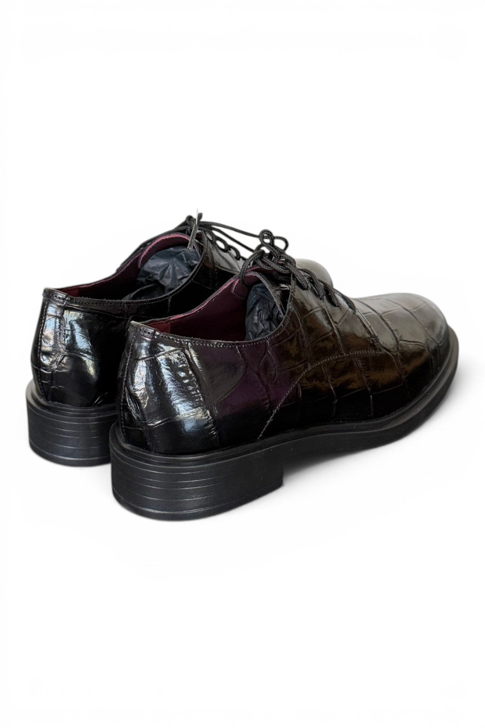 Allacciato donna in cocco nero Lorenzo Mari<BR/> 