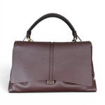 Borsa patta Kendall media pelle cioccolato Loristella<BR/> 