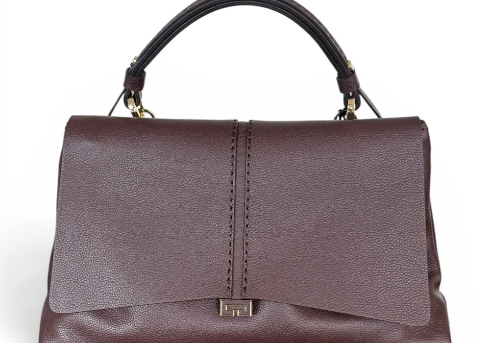Borsa patta Kendall media pelle cioccolato Loristella<BR/> 