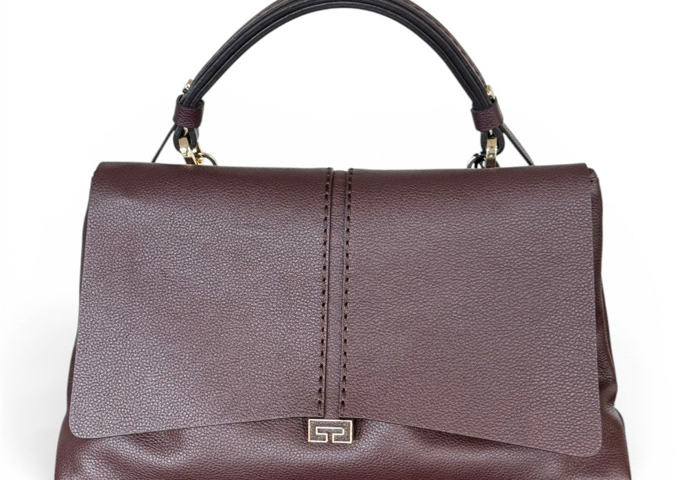 Borsa patta Kendall media pelle cioccolato Loristella<BR/> 