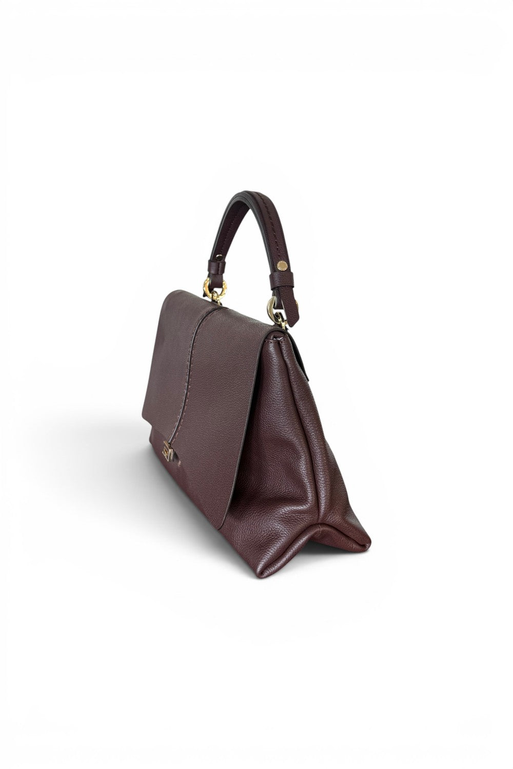 Borsa patta Kendall media pelle cioccolato Loristella<BR/> 