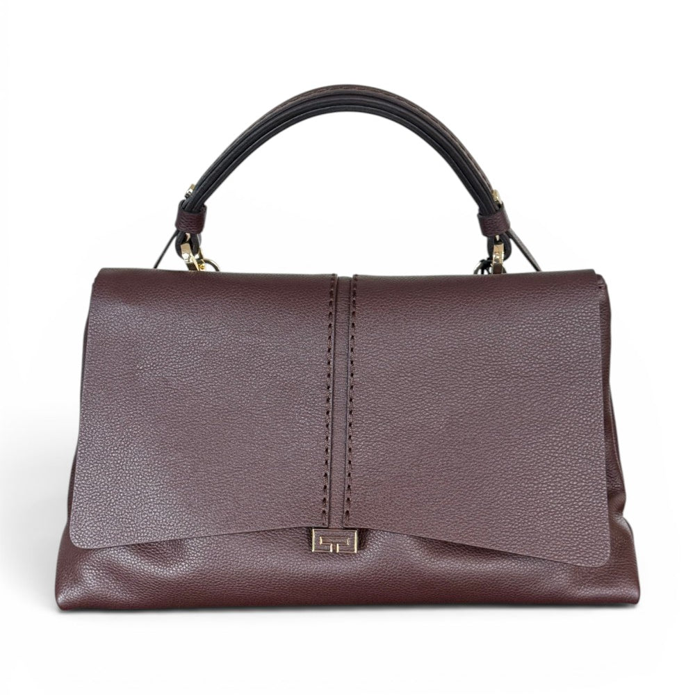 Borsa patta Kendall media pelle cioccolato Loristella<BR/> 
