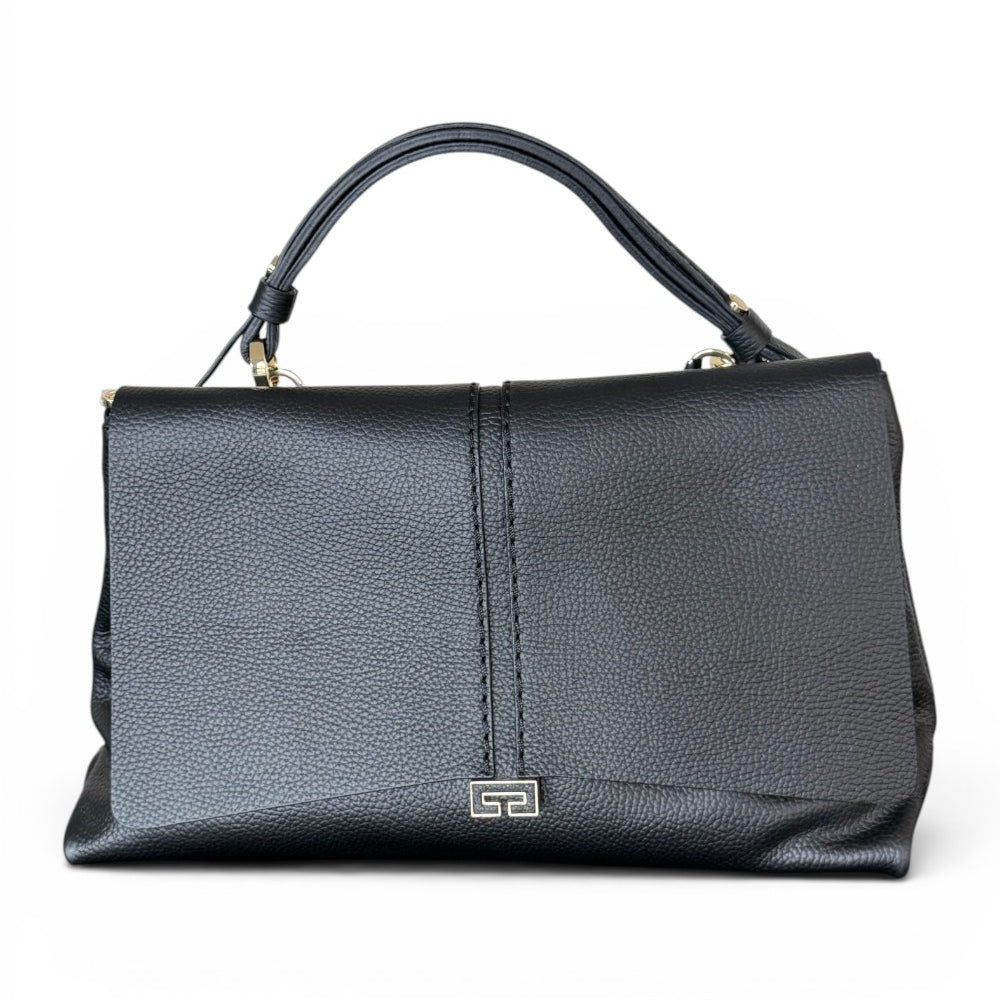 Borsa patta Kendall media pelle nera Loristella<BR/> 