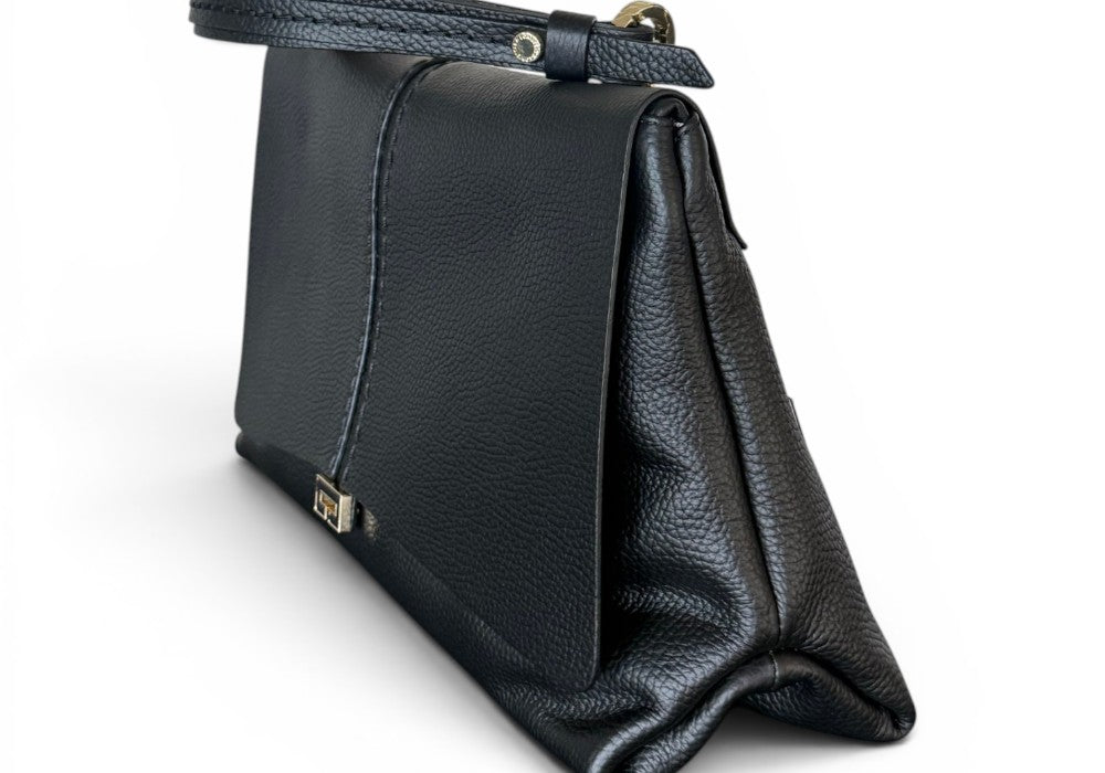 Borsa patta Kendall media pelle nera Loristella<BR/> 