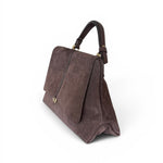 Borsa patta Kendall media suede cioccolato Loristella<BR/> 
