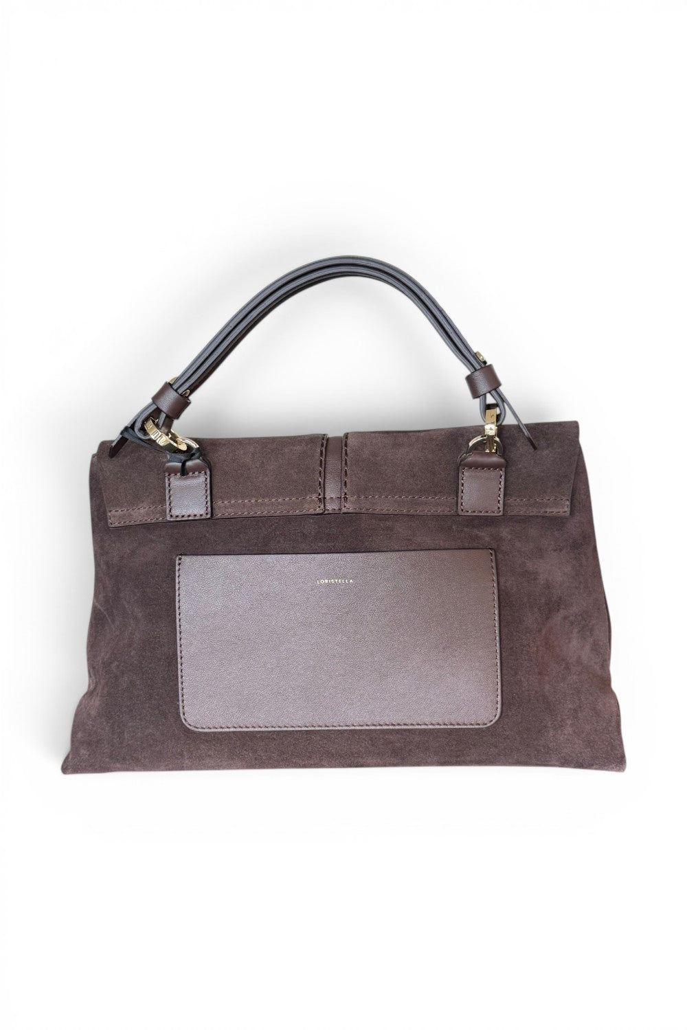 Borsa patta Kendall media suede cioccolato Loristella<BR/> 