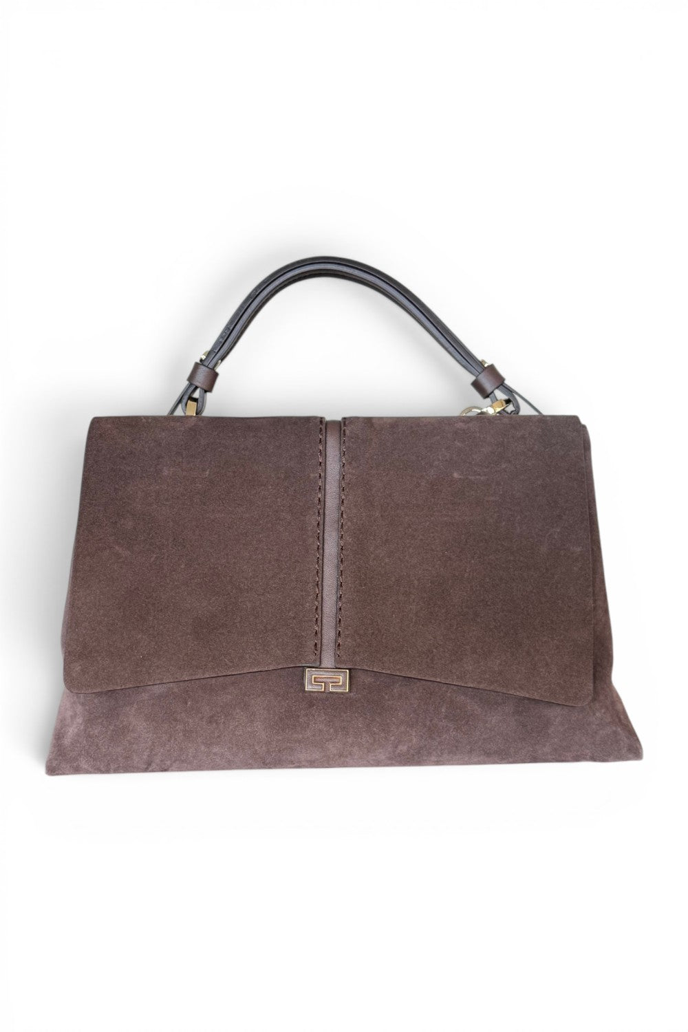 Borsa patta Kendall media suede cioccolato Loristella<BR/> 