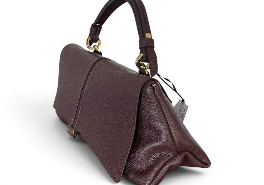 Borsa patta Kendall orizz pelle cioccolato Loristella<BR/> 