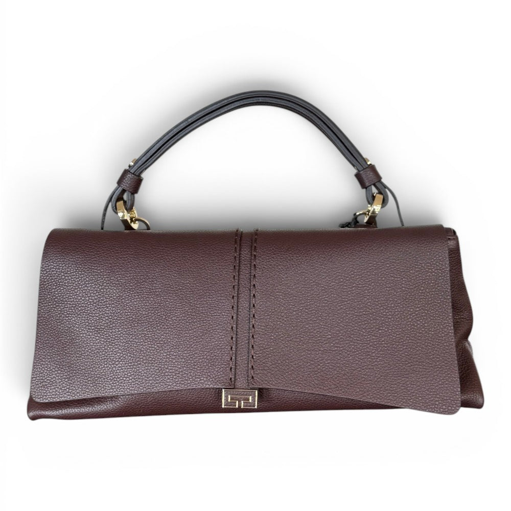 Borsa patta Kendall orizz pelle cioccolato Loristella<BR/> 