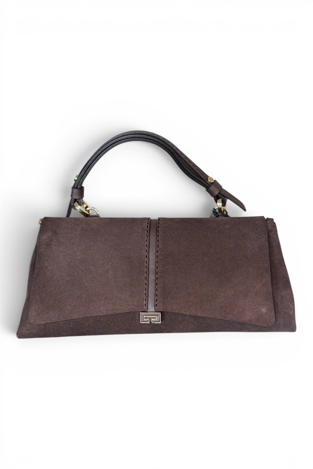 Borsa patta Kendall orizz suede cioccolato Loristella<BR/> 