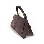 Borsa patta Kendall orizz suede cioccolato Loristella<BR/> 