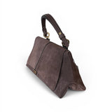 Borsa patta Kendall orizz suede cioccolato Loristella<BR/> 