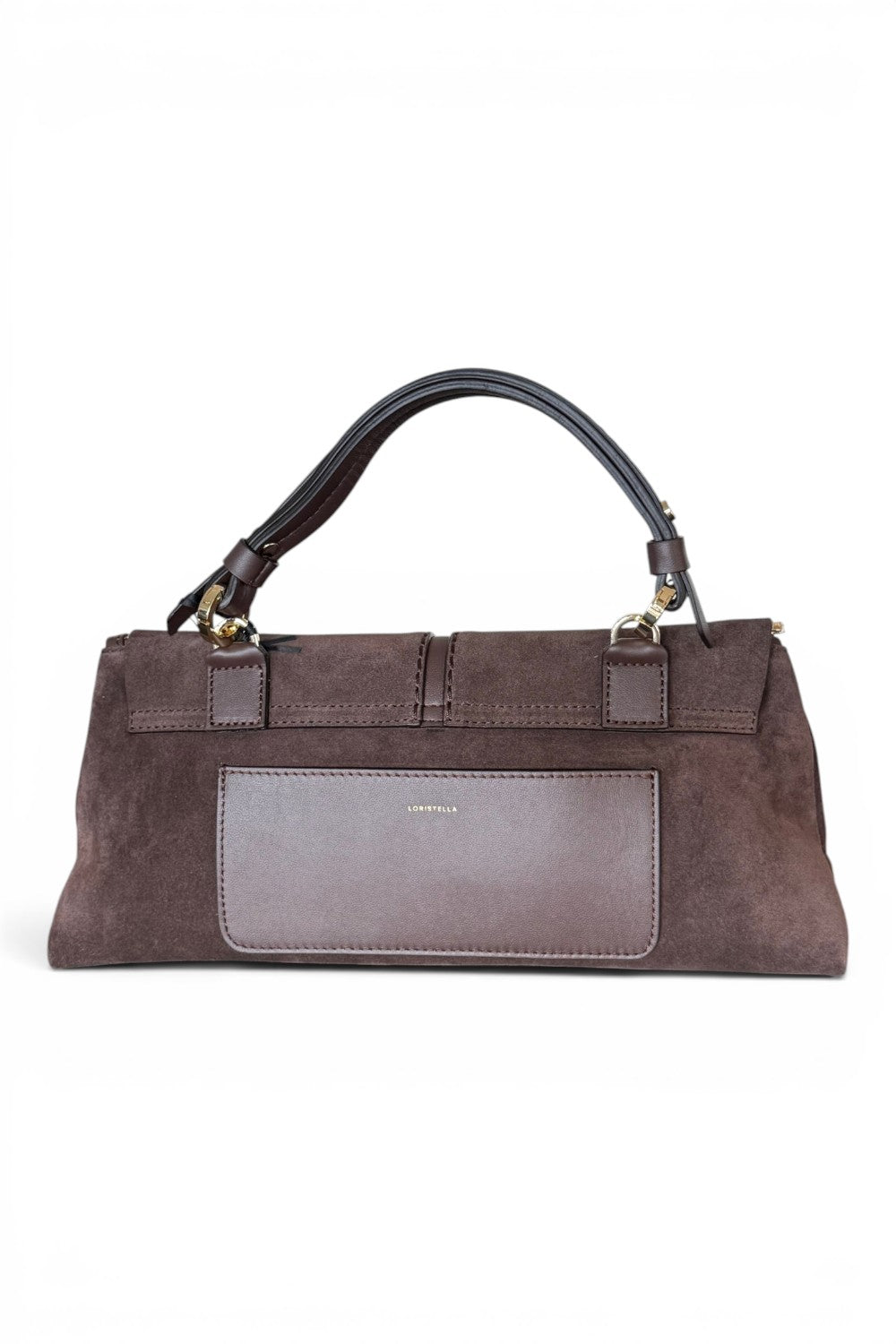 Borsa patta Kendall orizz suede cioccolato Loristella<BR/> 