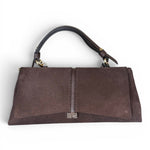 Borsa patta Kendall orizz suede cioccolato Loristella<BR/> 