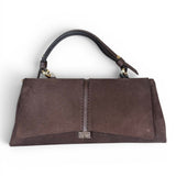 Borsa patta Kendall orizz suede cioccolato Loristella<BR/> 