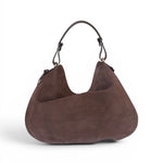 Borsa 1/2 luna Carola suede cioccolato Loristella<BR/> 