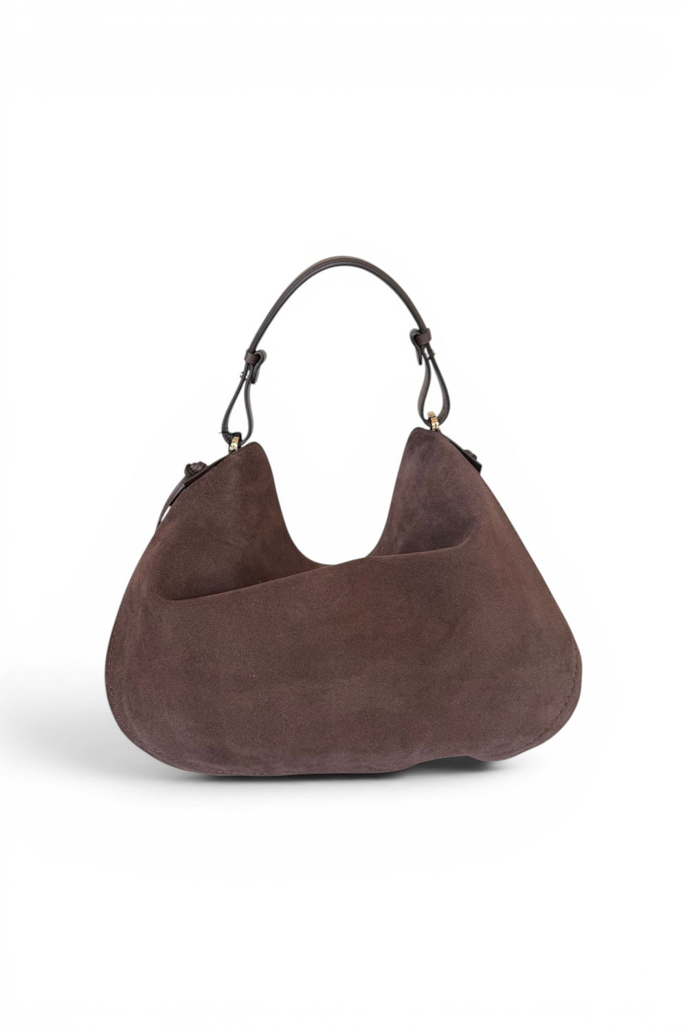 Borsa 1/2 luna Carola suede cioccolato Loristella<BR/> 