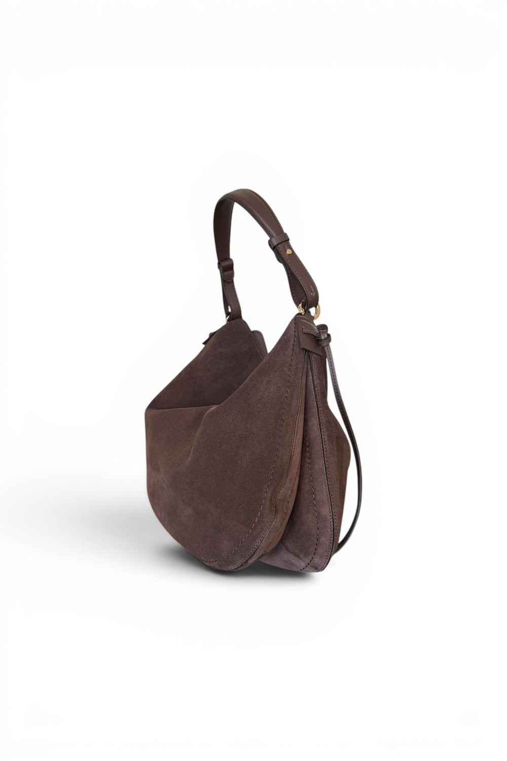 Borsa 1/2 luna Carola suede cioccolato Loristella<BR/> 