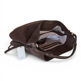 Borsa 1/2 luna Carola suede cioccolato Loristella<BR/> 