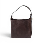 Borsa secchiello suede cioccolato Loristella<BR/> 