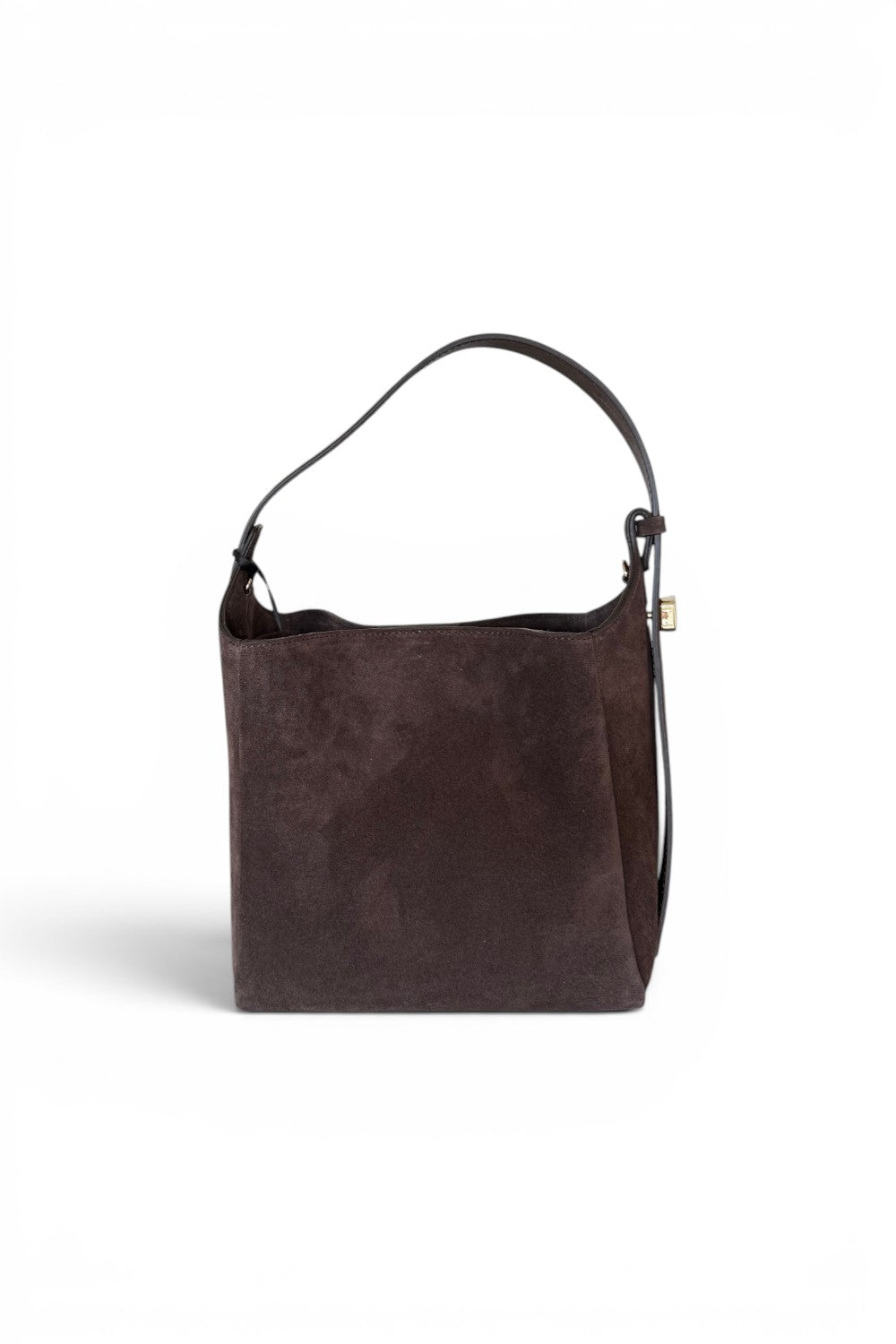 Borsa secchiello suede cioccolato Loristella<BR/> 