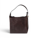 Borsa secchiello suede cioccolato Loristella<BR/> 