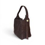 Borsa secchiello suede cioccolato Loristella<BR/> 