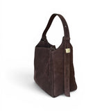 Borsa secchiello suede cioccolato Loristella<BR/> 