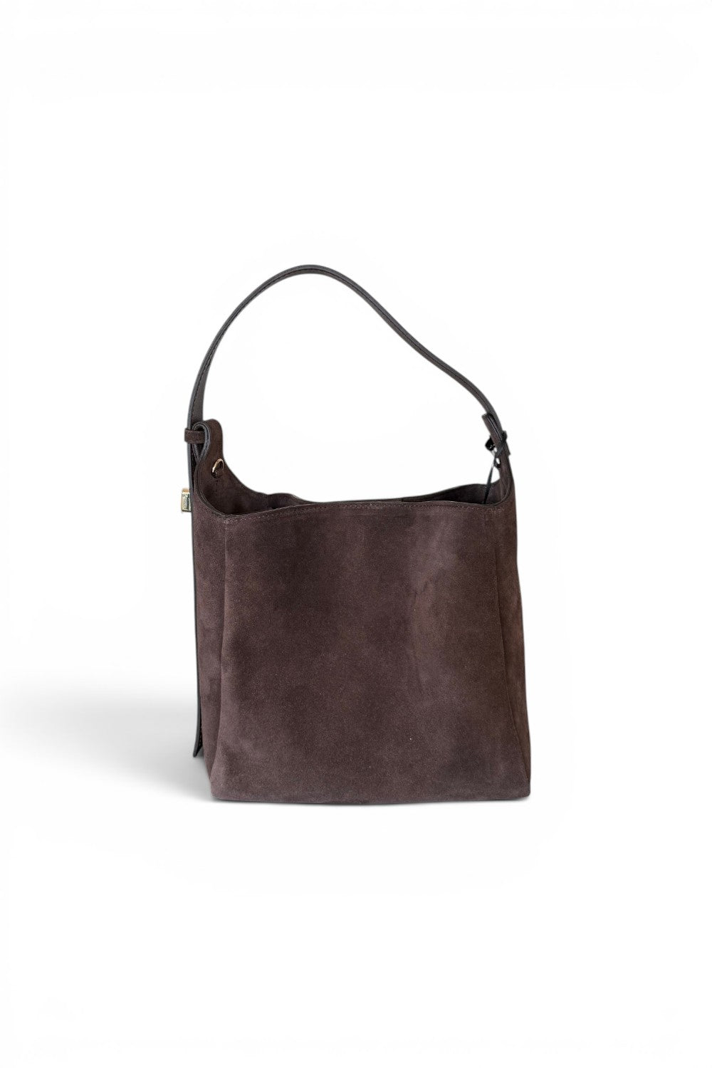 Borsa secchiello suede cioccolato Loristella<BR/> 