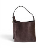 Borsa secchiello suede cioccolato Loristella<BR/> 