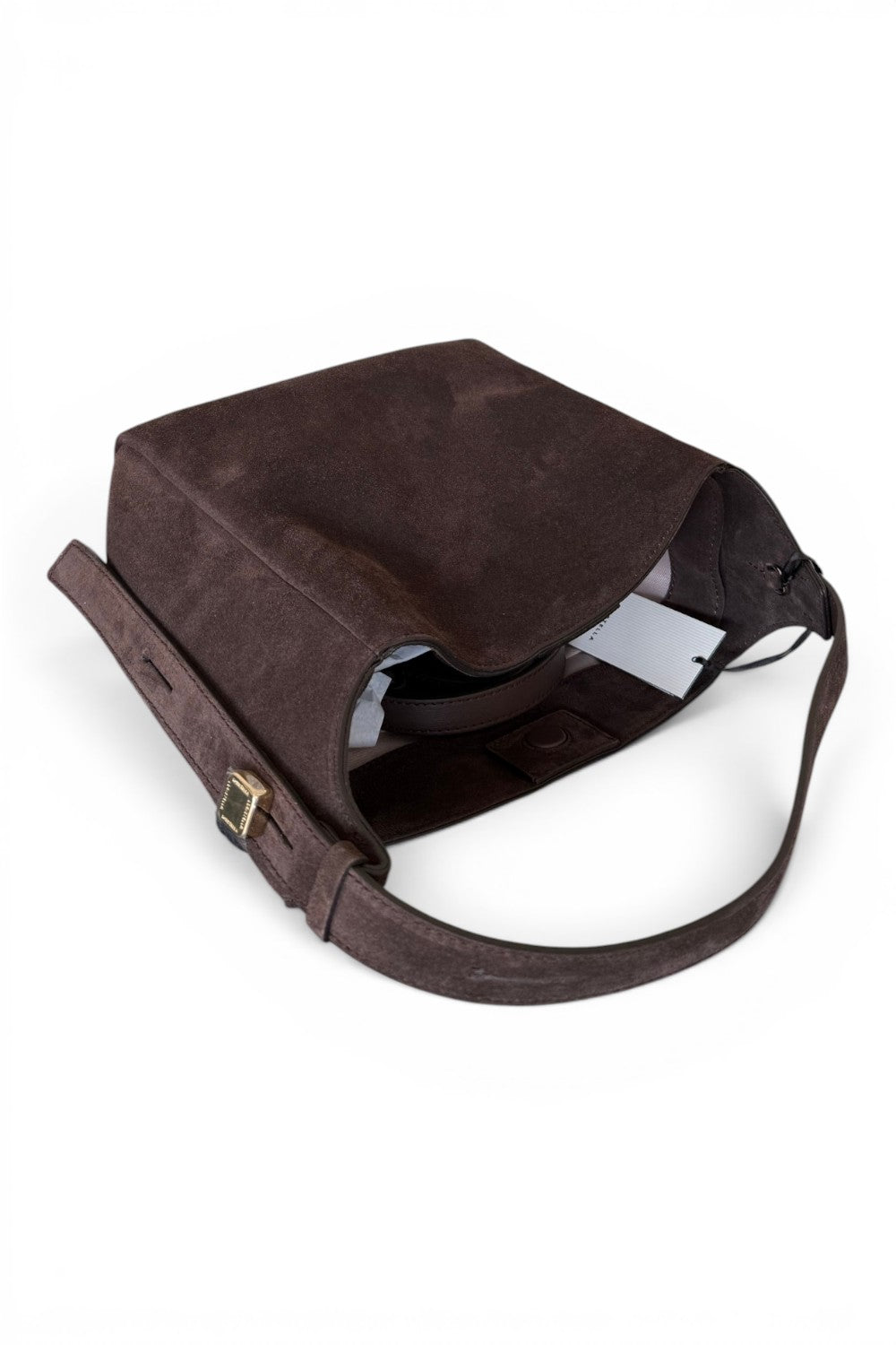 Borsa secchiello suede cioccolato Loristella<BR/> 