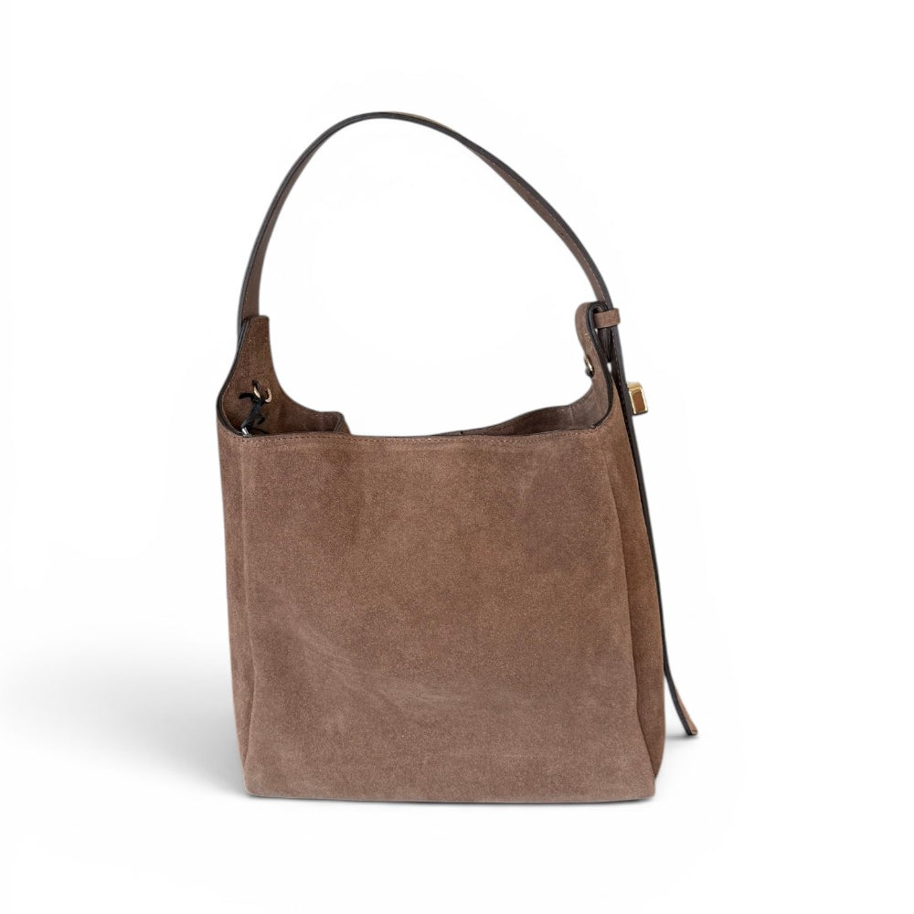 Borsa secchiello suede taupe Loristella<BR/> 