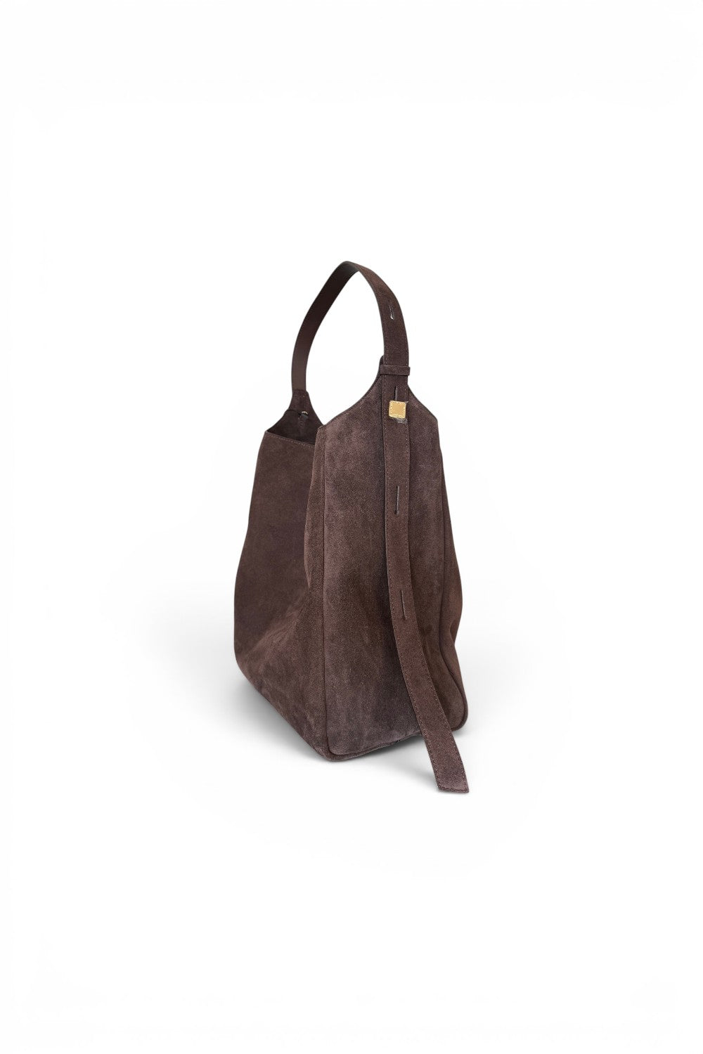 Borsa secchiello grande suede cioccolato Loristella<BR/> 