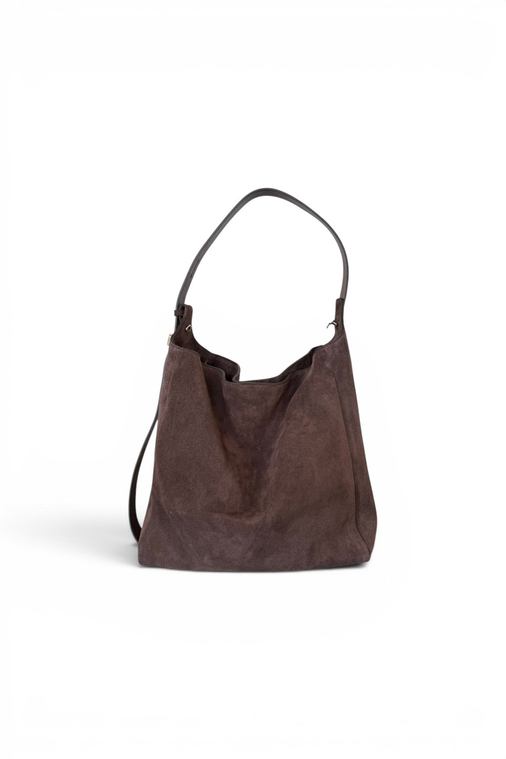 Borsa secchiello grande suede cioccolato Loristella<BR/> 