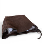 Borsa secchiello grande suede cioccolato Loristella<BR/> 