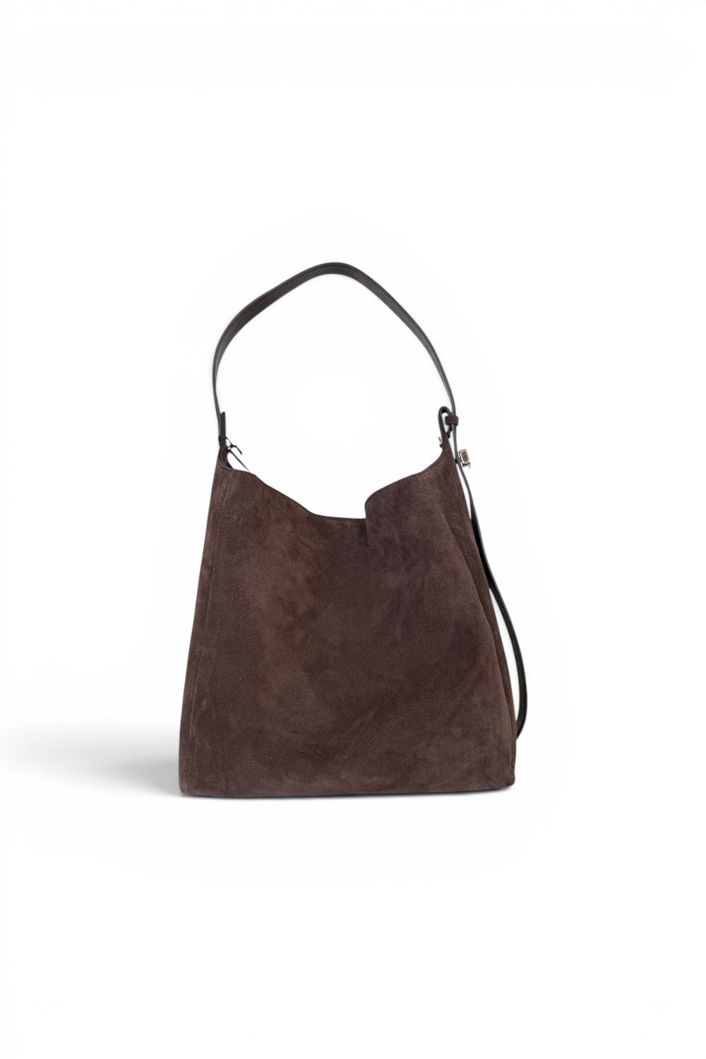 Borsa secchiello grande suede cioccolato Loristella<BR/> 