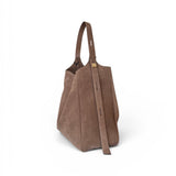 Borsa secchiello grande suede taupe Loristella<BR/> 