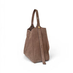 Borsa secchiello grande suede taupe Loristella<BR/> 