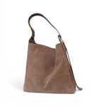 Borsa secchiello grande suede taupe Loristella<BR/> 