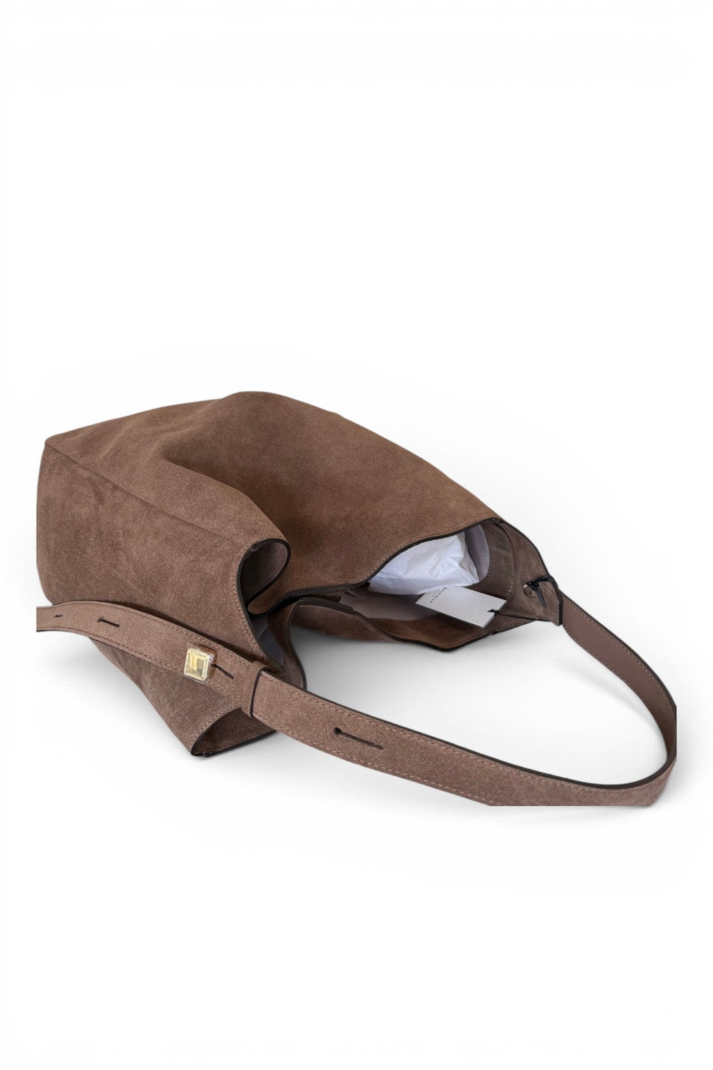 Borsa secchiello grande suede taupe Loristella<BR/> 