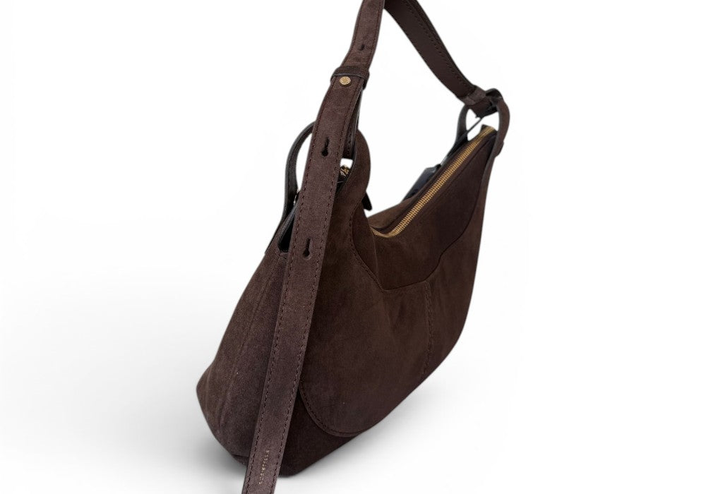 Borsa tracolla Mary piccola suede cioccolato Loristella<BR/> 