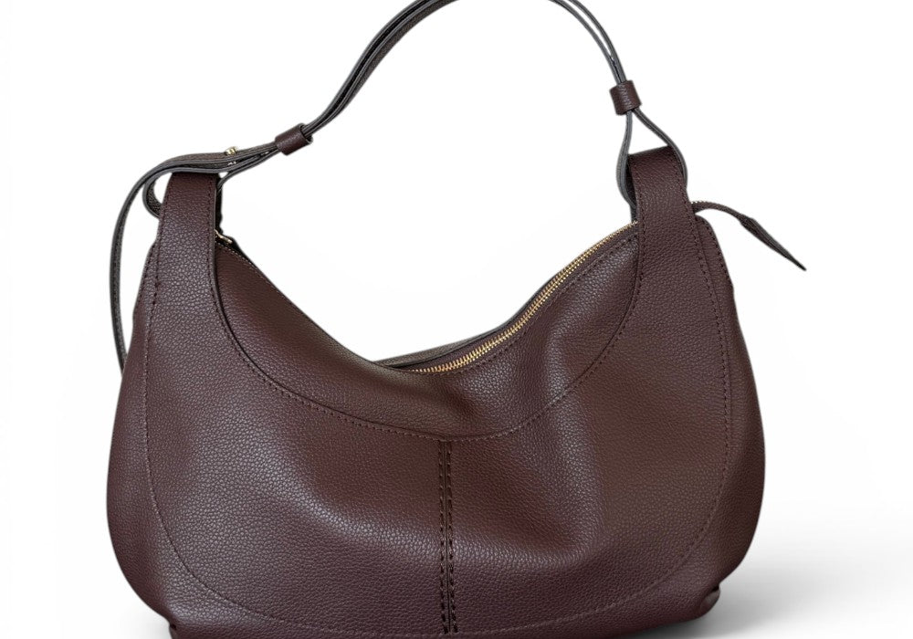 Borsa tracolla Mary piccola pelle cioccolato Loristella<BR/> 