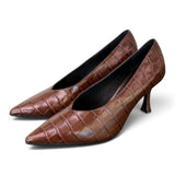 Decolté pelle stampata moro tc 70 Matteo Pitti 