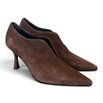 Scarpa accollata scollo V suede ebano tc 70 Matteo Pitti 